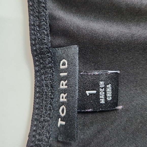 Torrid Black Mesh V-Neck Smocked Babydoll Top | Size 1X (14/16) - Picture 9 of 15